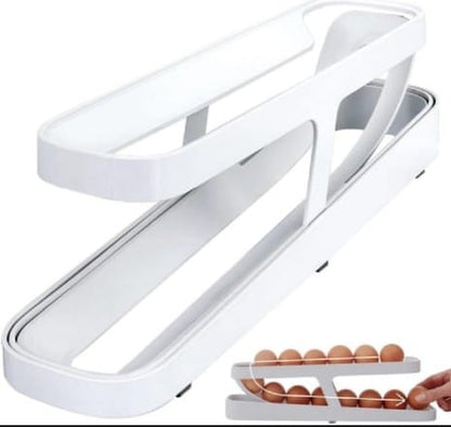 Egg Dispenser, Egg Holder Space Saving Rolling Eggs Dispenser and Organizer for Refrigerator Storage Rack, Egg Organizer