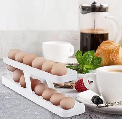 Egg Dispenser, Egg Holder Space Saving Rolling Eggs Dispenser and Organizer for Refrigerator Storage Rack, Egg Organizer