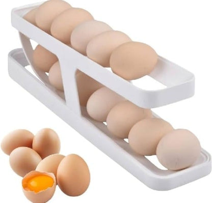 Egg Dispenser, Egg Holder Space Saving Rolling Eggs Dispenser and Organizer for Refrigerator Storage Rack, Egg Organizer